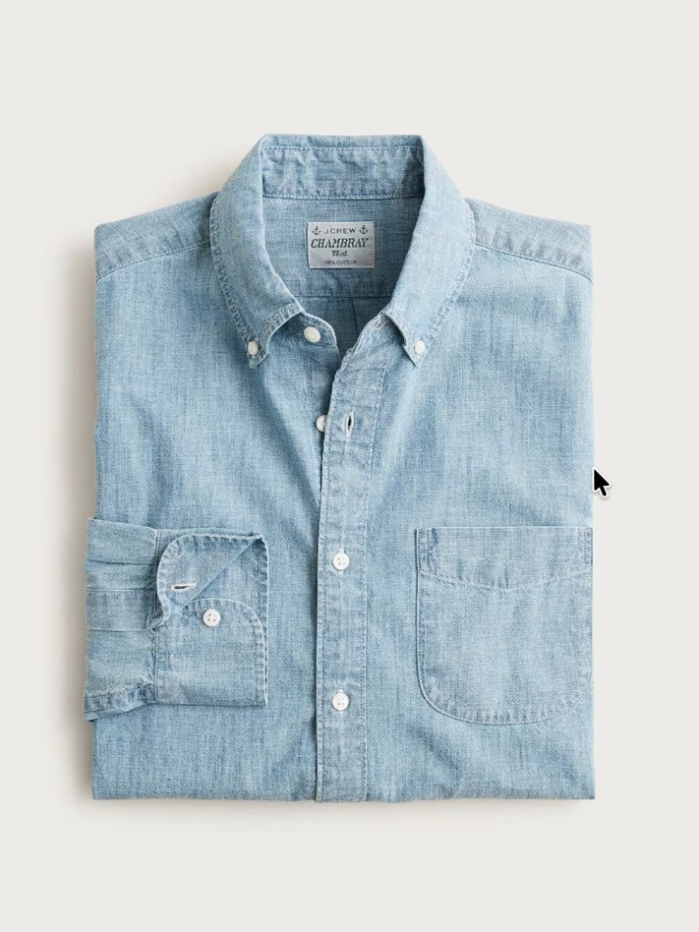 Jcrew - Organic cotton chambray shirt in light wash - Small / Classif fit